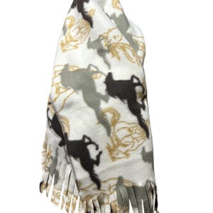 Horse scarf  fleece neck warmer scarf horse wrap handmade gift