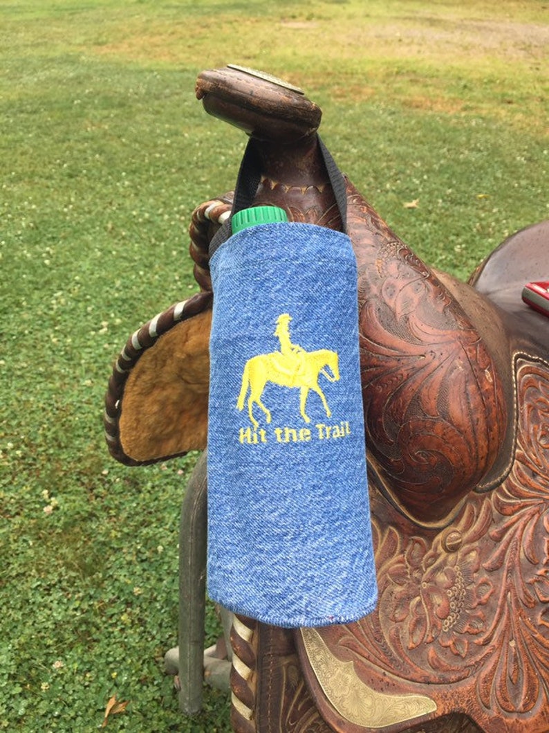 Horse saddle water bottle beverage holder trail riders horn Etsy