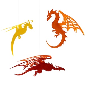 Hangende papieren Wyvern set DIY sjablonen - 3 patronen - Digitale bestanden