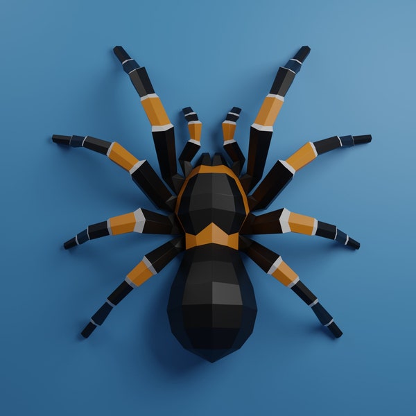 Tarantula Halloween Spin Papercraft + XL Version - DIY Muster für gruselige Party, 3D Tarantel Wanddekoration Requisiten, pdf pdo