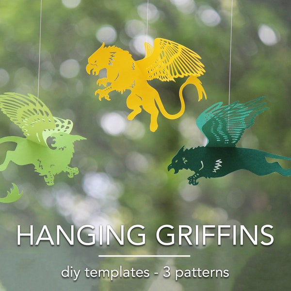 Hanging Griffin DIY templates - 3 patterns - Digital files