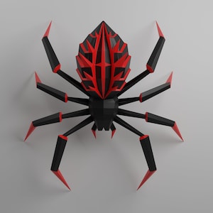 Cross Spider Halloween Papercraft + XL version - DIY patterns for party, creepy 3D party wall decoration props, pdf pdo