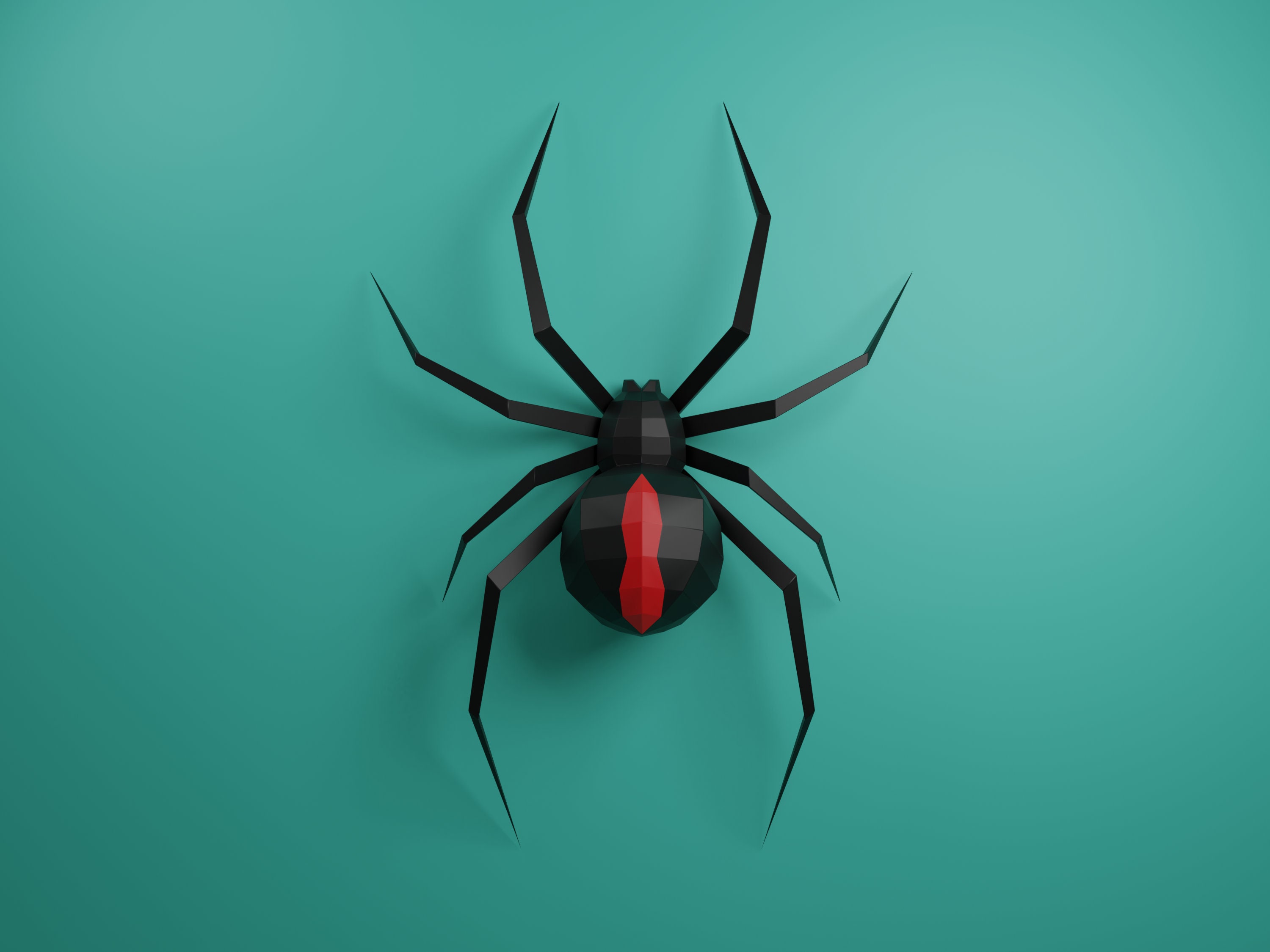 Black Widow Spider Halloween Papercraft Xl Version Diy Etsy