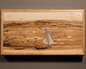 Girl and Ocean at Dawn - Wood Inlay