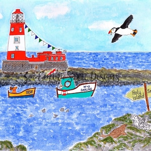 Les îles Farne, Northumberland - Impression, tasse, carte, aimant, tapis de souris par Zoe Emma Scott