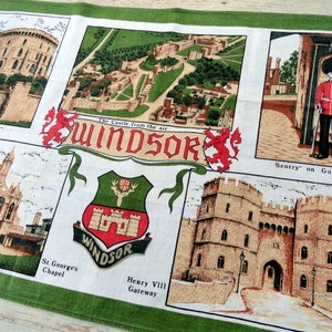 Schloss Windsor Geschirrtuch Geschirrtuch Küchentuch New Old Stock Souvenir Prinz Harry Meghan Vintage Küchen geschirrtuch retro Handtuch retro Küche