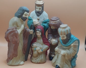 Five Piece Vintage Nativity Set