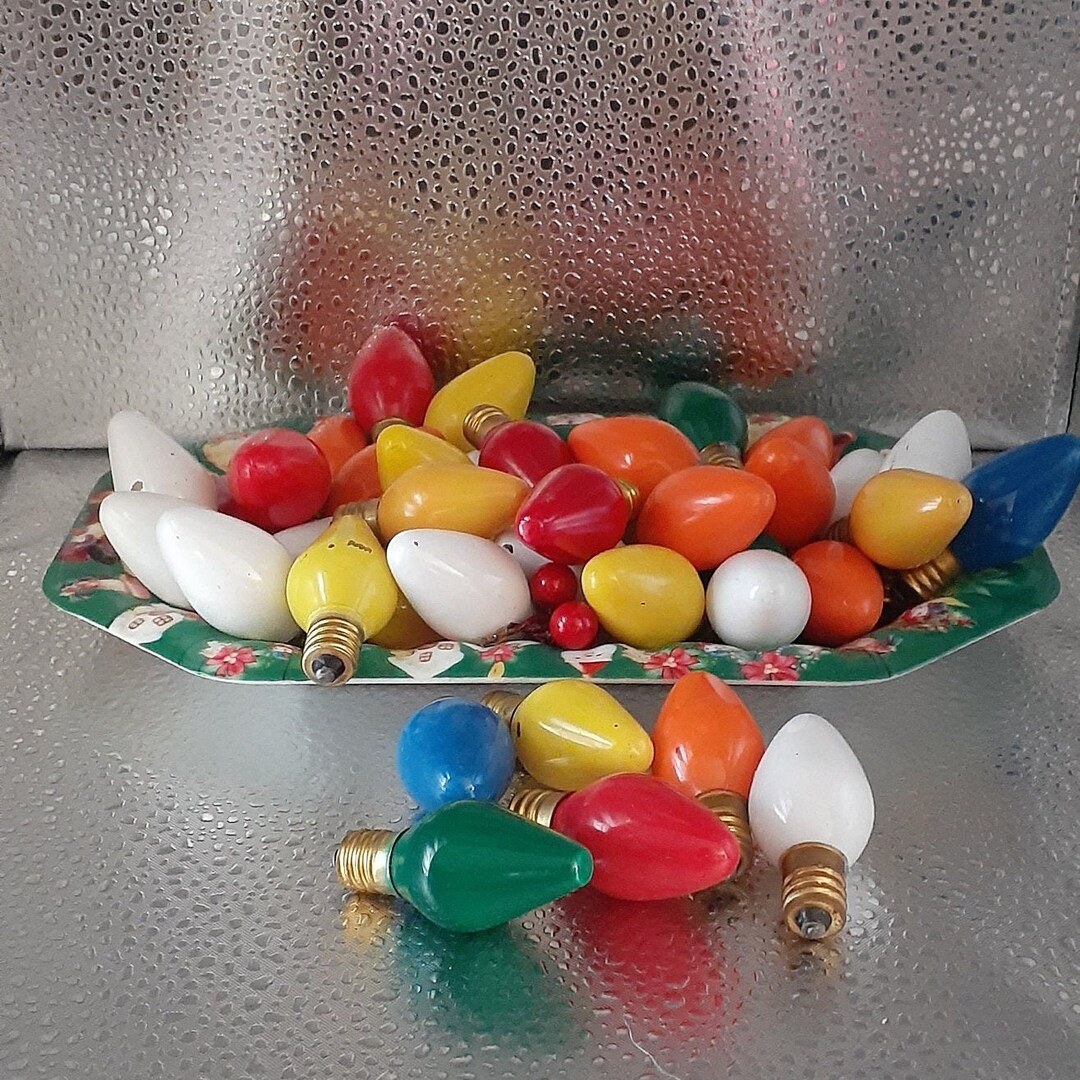 Vintage Christmas Bulbs Assorted Colours Etsy