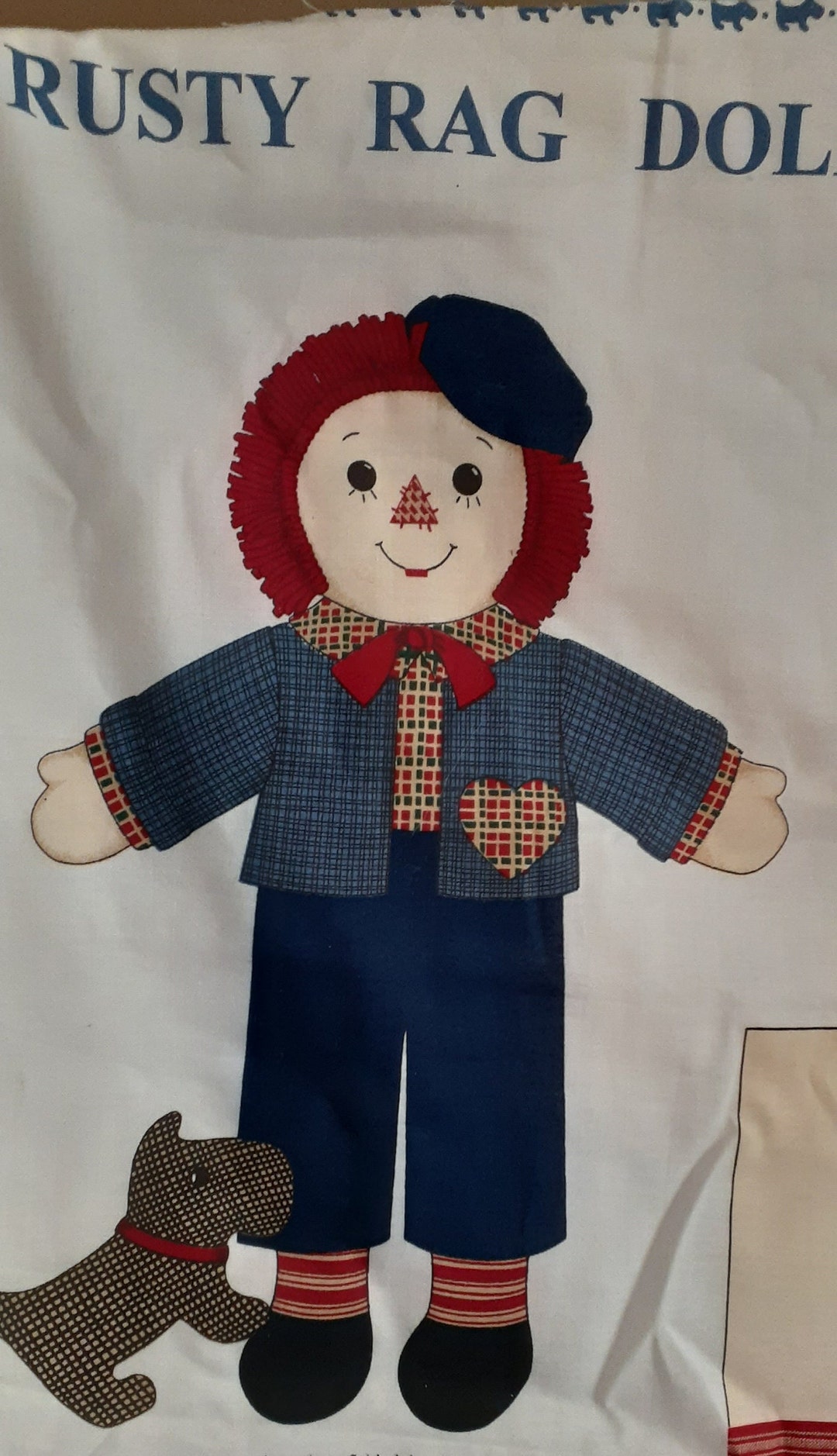 Rusty Rag Doll Fabric Panel - Etsy