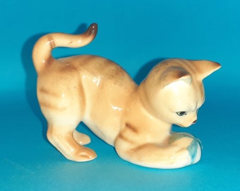 Vintage Porcelain Orange Kitten