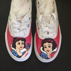 Hand Painted Snow White inspired shoes for children and adults.