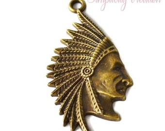 Indian Chief bronze 50 mm x 30mm pendant
