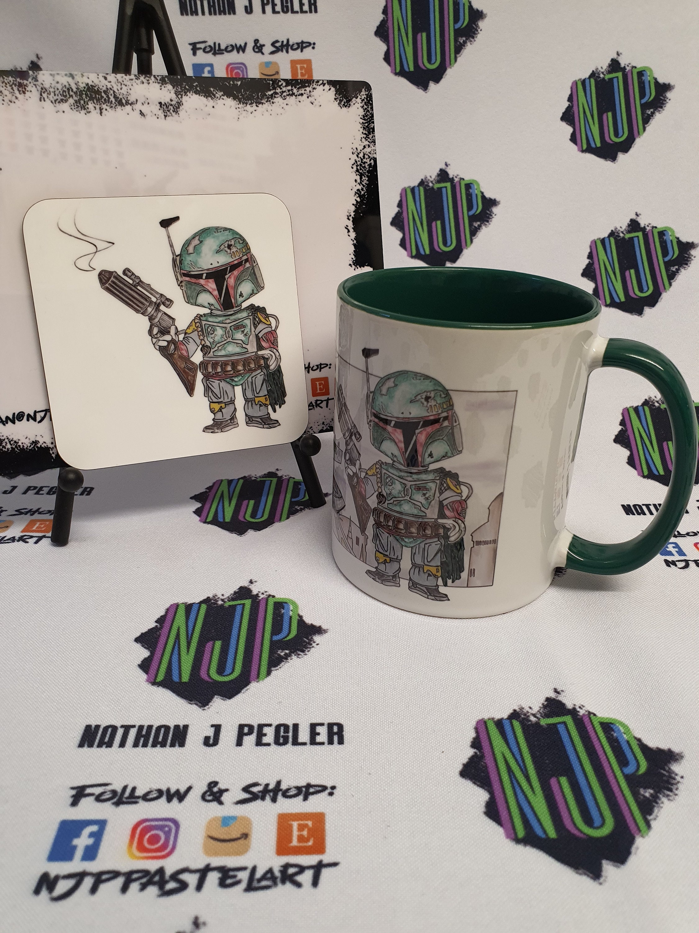 Boba Fett Star Wars Mandalorian Personalised Wrapping Paper, Gift Wrap With  Tags From Hand Drawn Artwork With Ribbon 