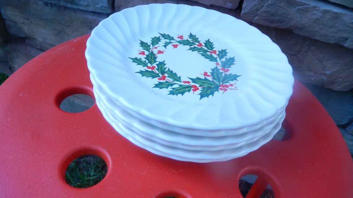 Christmas Dessert Plates 5.5 6 | Etsy