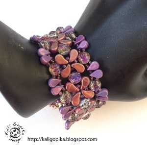 Purple Beaded cuff bracelet