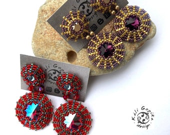 Statement earrings with Swarovski crystals