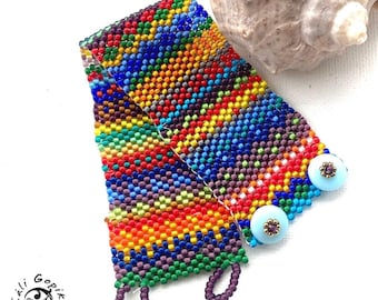 Boho kleurrijke manchetarmband met kralen