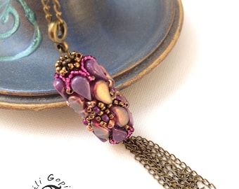 Purple Beaded pendant with tassle