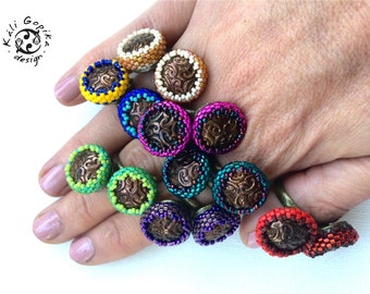 Double Colored Beaded Ring "Marrakech"