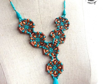 Turquoise Beaded Statement necklace