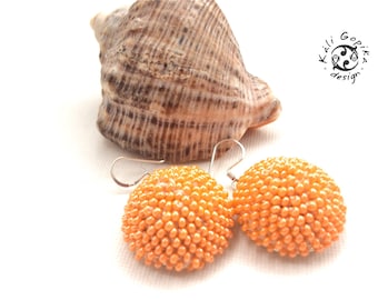 Orange Bead crochet earrings