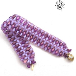 Purpel beaded symmetrical cuff Bracelet