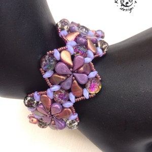 Purple Statemenet Beaded Cuff bracelet