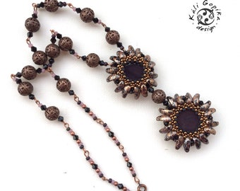Boho Bronze floral necklace