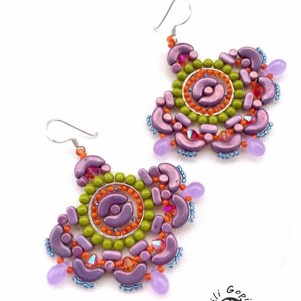 Beaded statement boho earrings