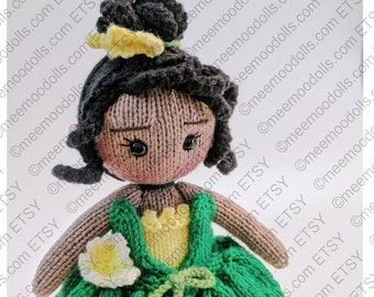 Frog Princess. Knitting pattern. knitted toy patterns. Meemoodolls