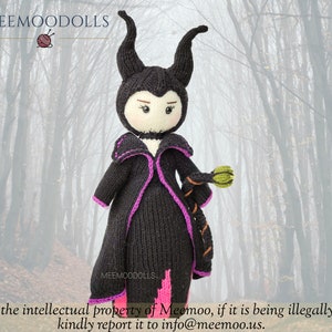 Knitting pattern: Thorn Enchantress Evil Fairy by MeemooDolls