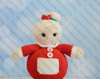 Mrs. Claus. Christmas Knitting Pattern 1. Meemoodolls.