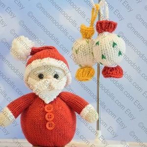 Santa Claus ornament. Christmas Knitting Pattern 1. Meemoodolls.