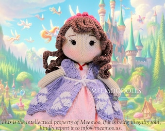 Knit Little Princess. Knitted Toy Patterns. Meemoodolls.