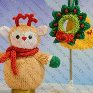 Rudolph-ornament. Kerstbreipatroon 2. Meemoodolls.
