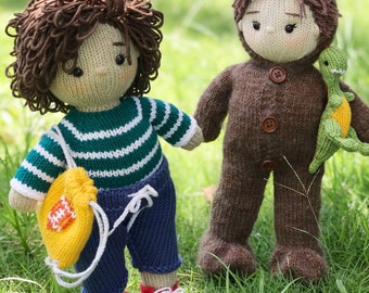 Knit A Boy Doll and Accessories - Doll Knitting Pattern - Knitted Toy Patterns by Meemoodolls