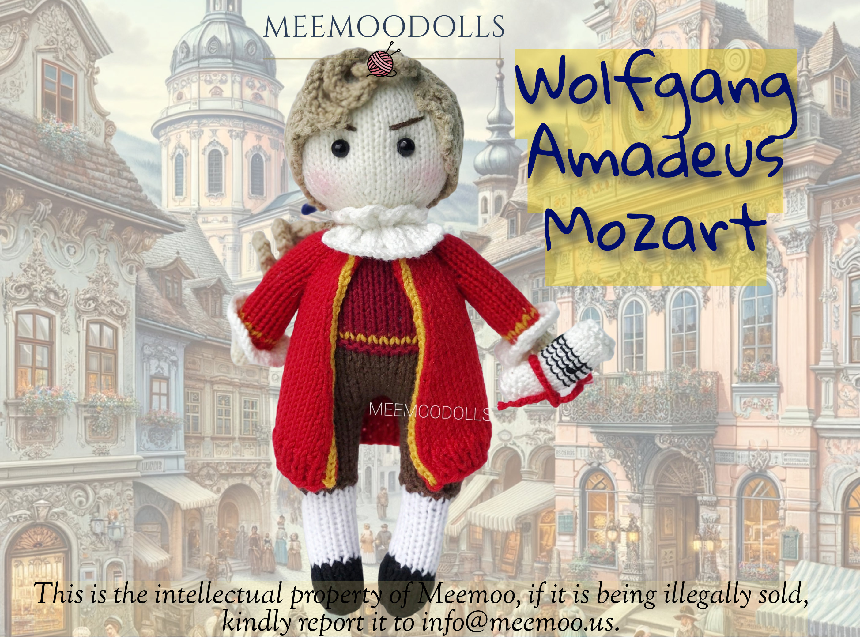 編み物パターン: MeemooDolls による伝説のヴォルフガング・アマデウス・モーツァルト - Etsy 日本