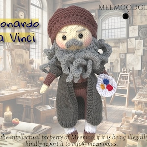 Knitting Pattern: Legendary Leonardo da Vinci by Meemoodolls