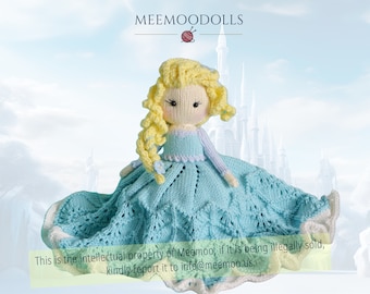 Knitting Pattern: Frost Empress Security Blanket by Meemoo Dolls