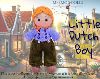 How to Knit Finn- A Dutch Boy. Knitting Amigurumi. Knitting Doll Pattern. Meemoodolls (Children of the World)