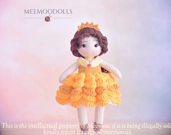 Modèle enchanteur de tricot pour poupée Belle Étoile - Princesse de conte de fées française fabriquée à la main. Meemoodolls