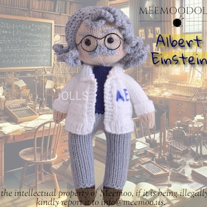 Knitting Pattern: Legendary Albert Einstein by Meemoodolls