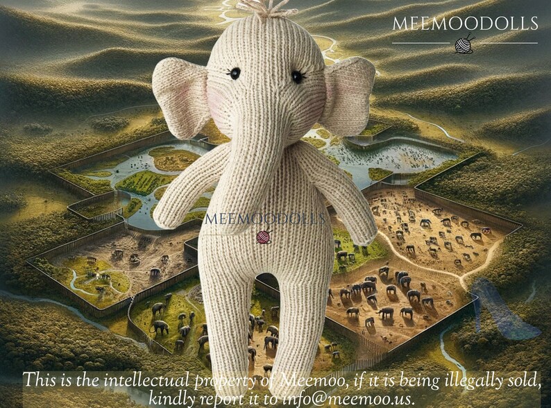 FANNY the Elephant Knitting Pattern Cute Amigurumi Elephant PDF Pattern for Knitting Enthusiasts DIY Knitted Toy Tutorial by Meemoodolls image 2