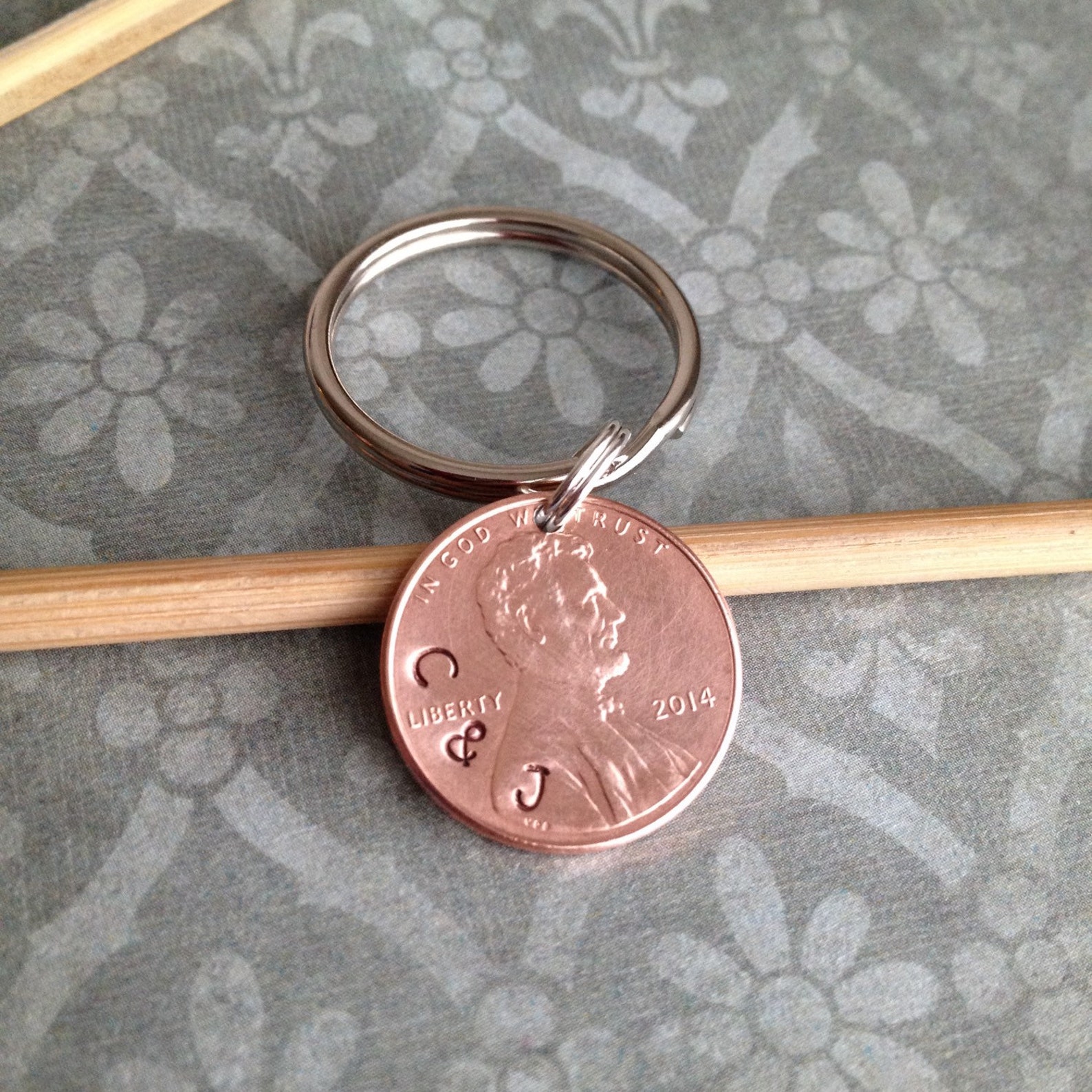 Personalized Penny Keychain Gift for Him Gift for Her Hand Etsy