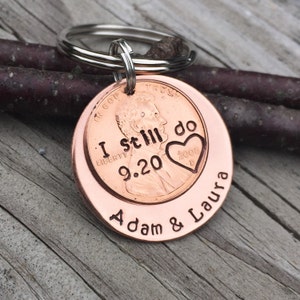 I Still Do Traditional Copper 7 Year Anniversary 2016 Hand Stamped Penny Gift For Him, Her, Men, Husband, Wife, Personalized Christmas Gift