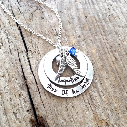 Mom of an Angel Remembrance Necklace Loss of Baby Memorial Etsy