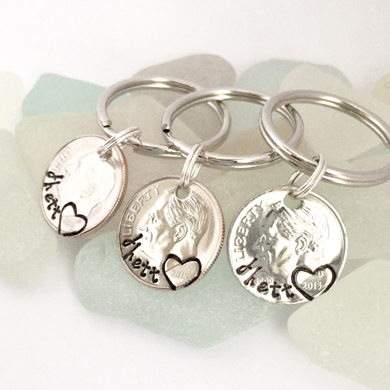 Dimes From Heaven Hand Stamped Dime Keychain Loss of Loved Etsy