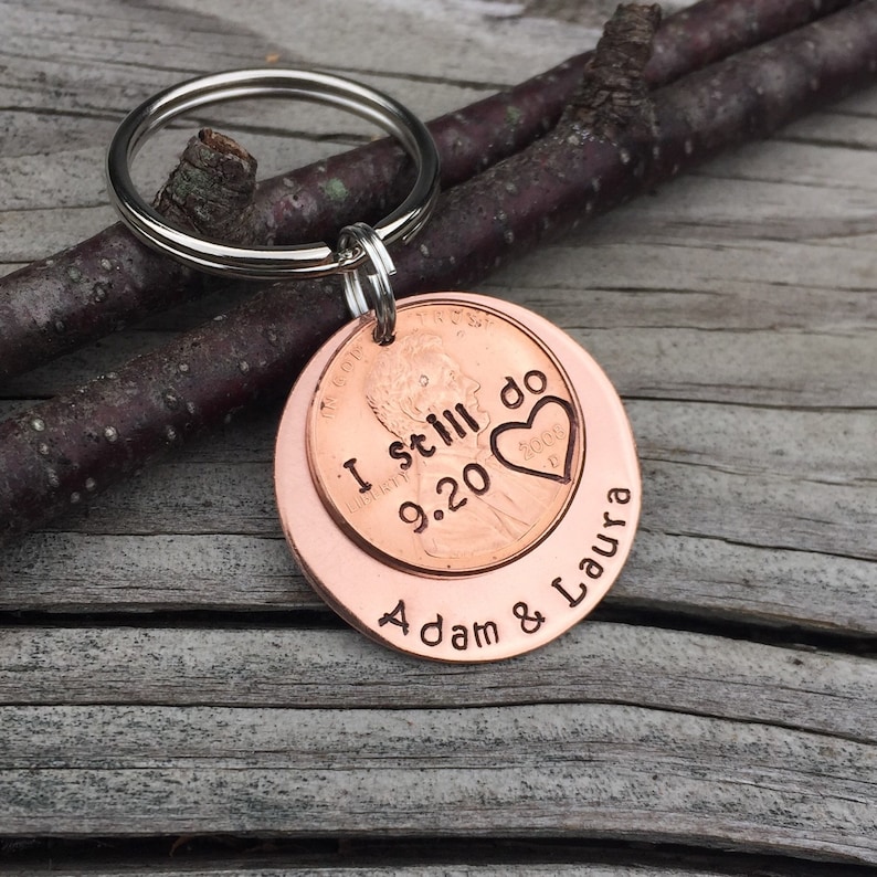 I Still Do Traditional Copper 7 Year Anniversary 2016 Hand Stamped Penny Gift For Him, Her, Men, Husband, Wife, Personalized Christmas Gift image 4