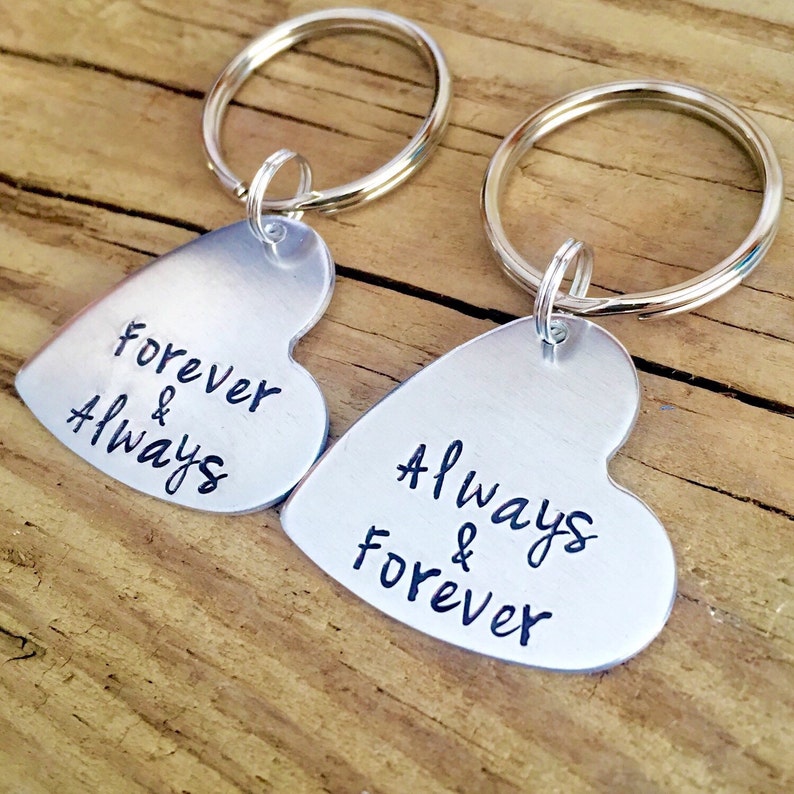 His and Hers Matching Keychains Gift for Him Gift for Her Etsy