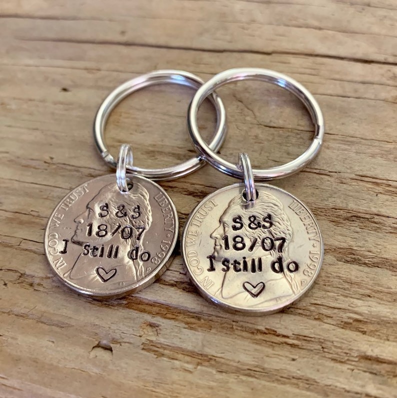 Traditional 21 Year Anniversary Gift For Him Hand Stamped ...
